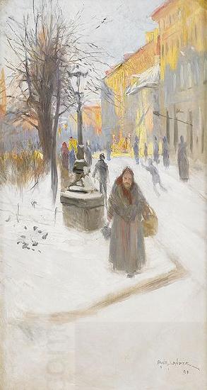 Alf Wallander Artillerigatan in Winter Dress oil painting picture